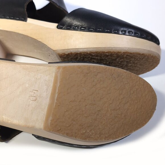 BRYR Clogs Size 40 Black Miranda Clog Sandals Peep Toe Womens 10 - Picture 8 of 10